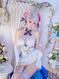 Cosplay cat nine sauce Sakura blue pledge wedding dress cos photo album(76)
