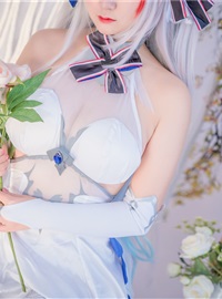 Cosplay cat nine sauce Sakura blue pledge wedding dress cos photo album(77)