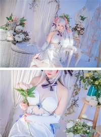 Cosplay cat nine sauce Sakura blue pledge wedding dress cos photo album(79)