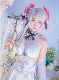 Cosplay cat nine sauce Sakura blue pledge wedding dress cos photo album(87)