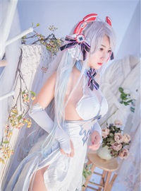 Cosplay cat nine sauce Sakura blue pledge wedding dress cos photo album(90)