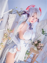 Cosplay cat nine sauce Sakura blue pledge wedding dress cos photo album(91)