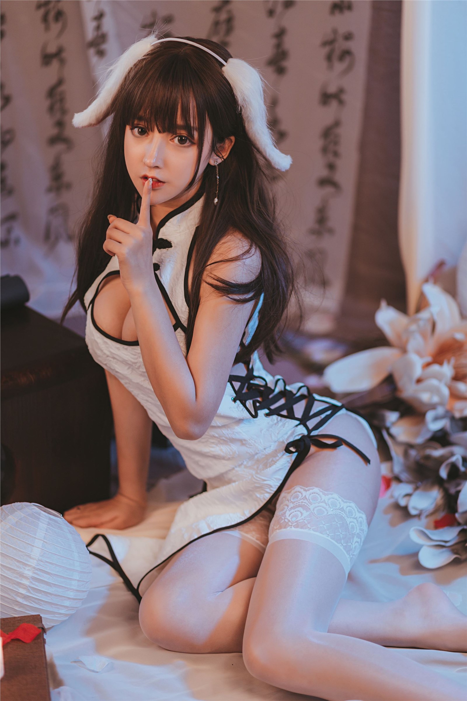 Cosplay expired rice noodles - white cheongsam(13)