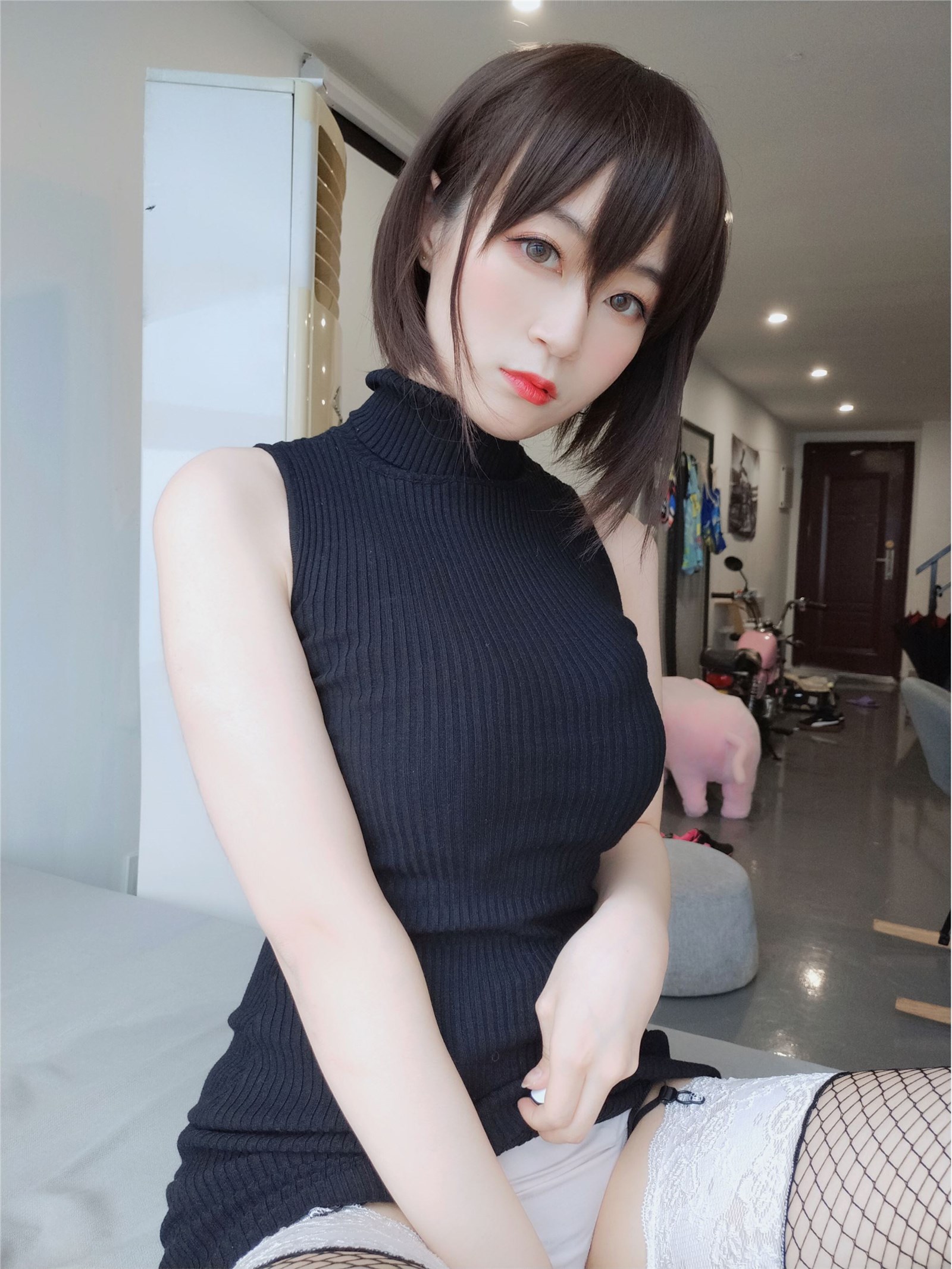 Cosplay silver 81 - Black hip skirt(26)