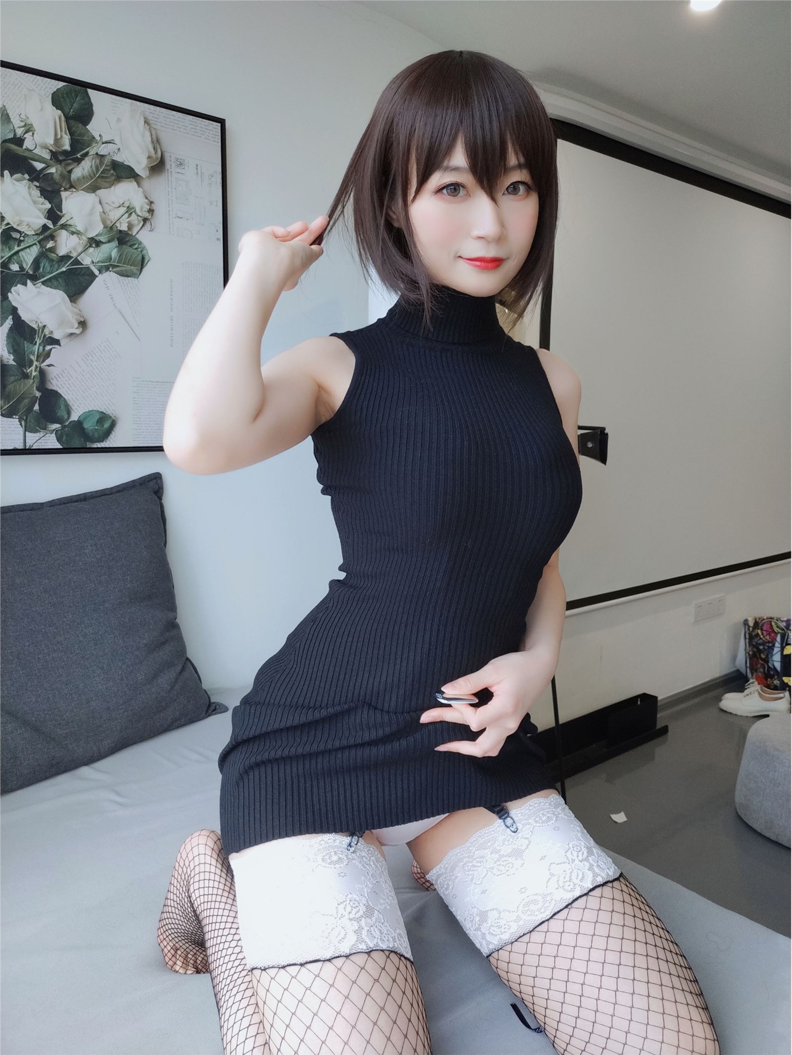 Cosplay silver 81 - Black hip skirt(3)