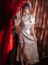 Cosplay Wenmei is unreasonable - cheongsam white silk Suspenders(11)