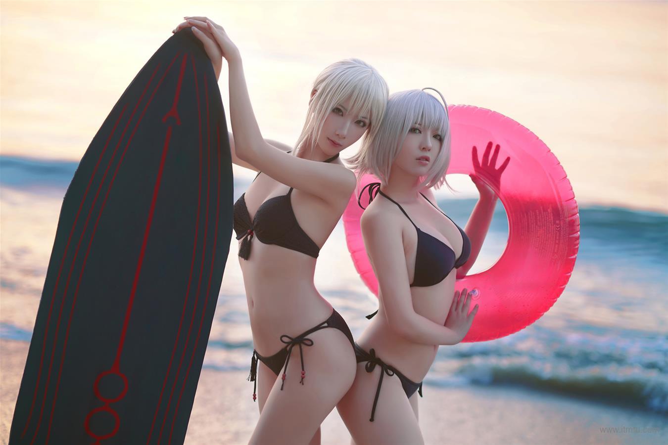 Cosplay half, soso beach swimsuit(15)