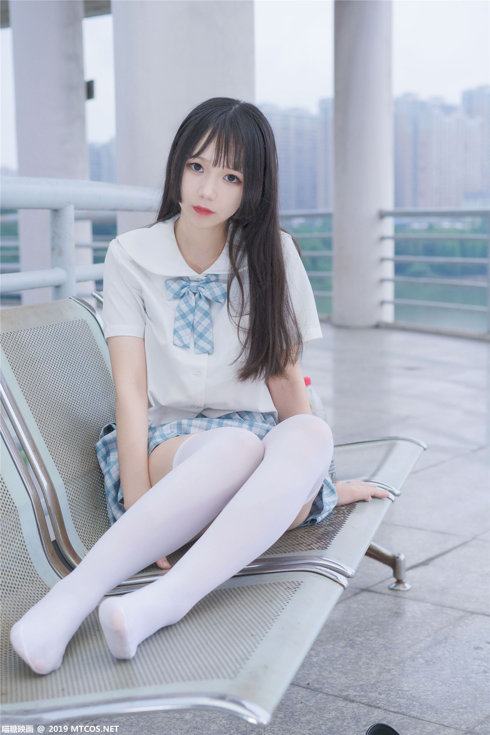 Cosplay sugar map vol.015 white silk plaid skirt(37)