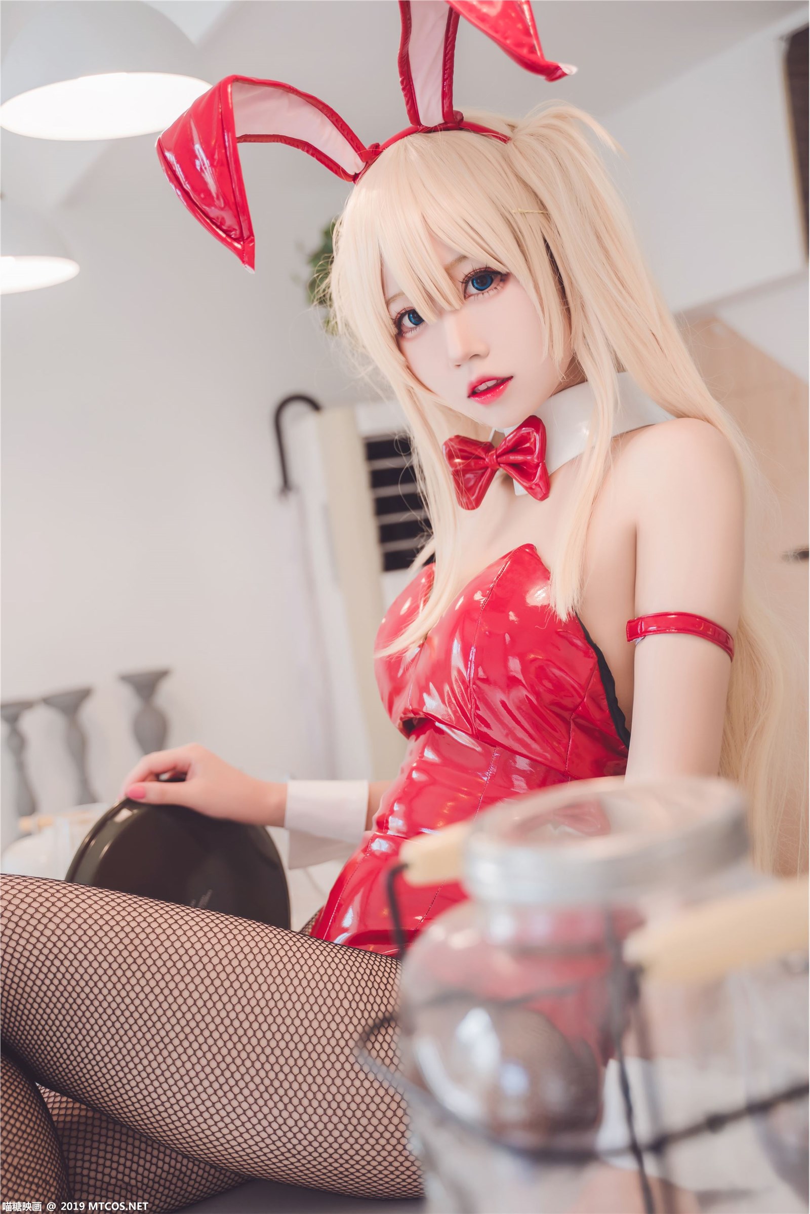 Cosplay meow sugar image Vol.021 black stockings red Bunny(12)