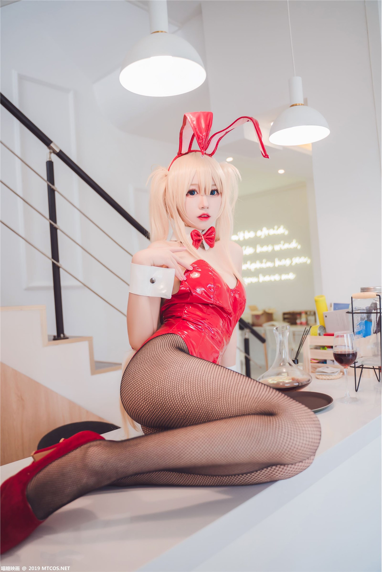 Cosplay meow sugar image Vol.021 black stockings red Bunny(22)