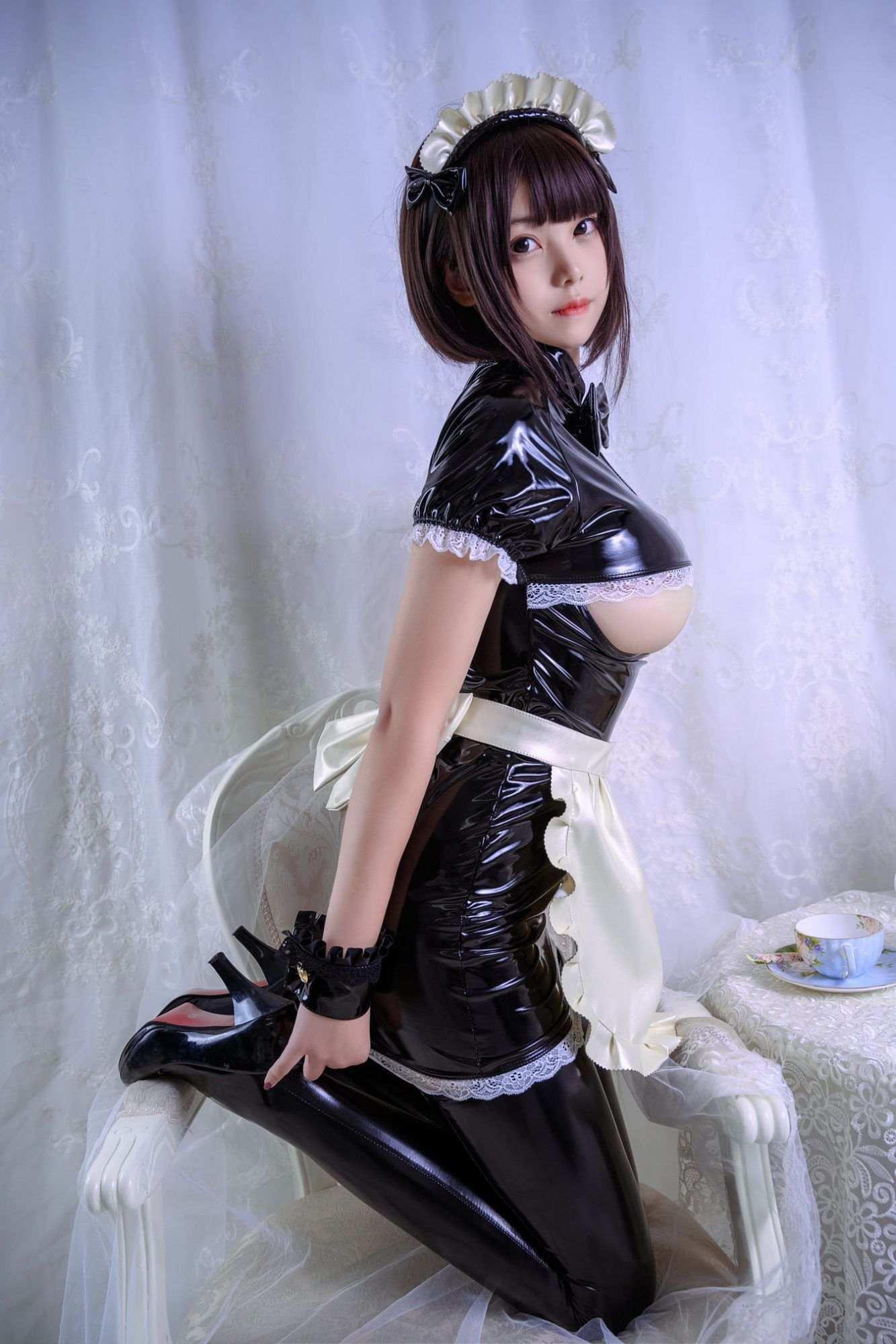 Cosplay honey cat fur - Leather Pants maid(21)