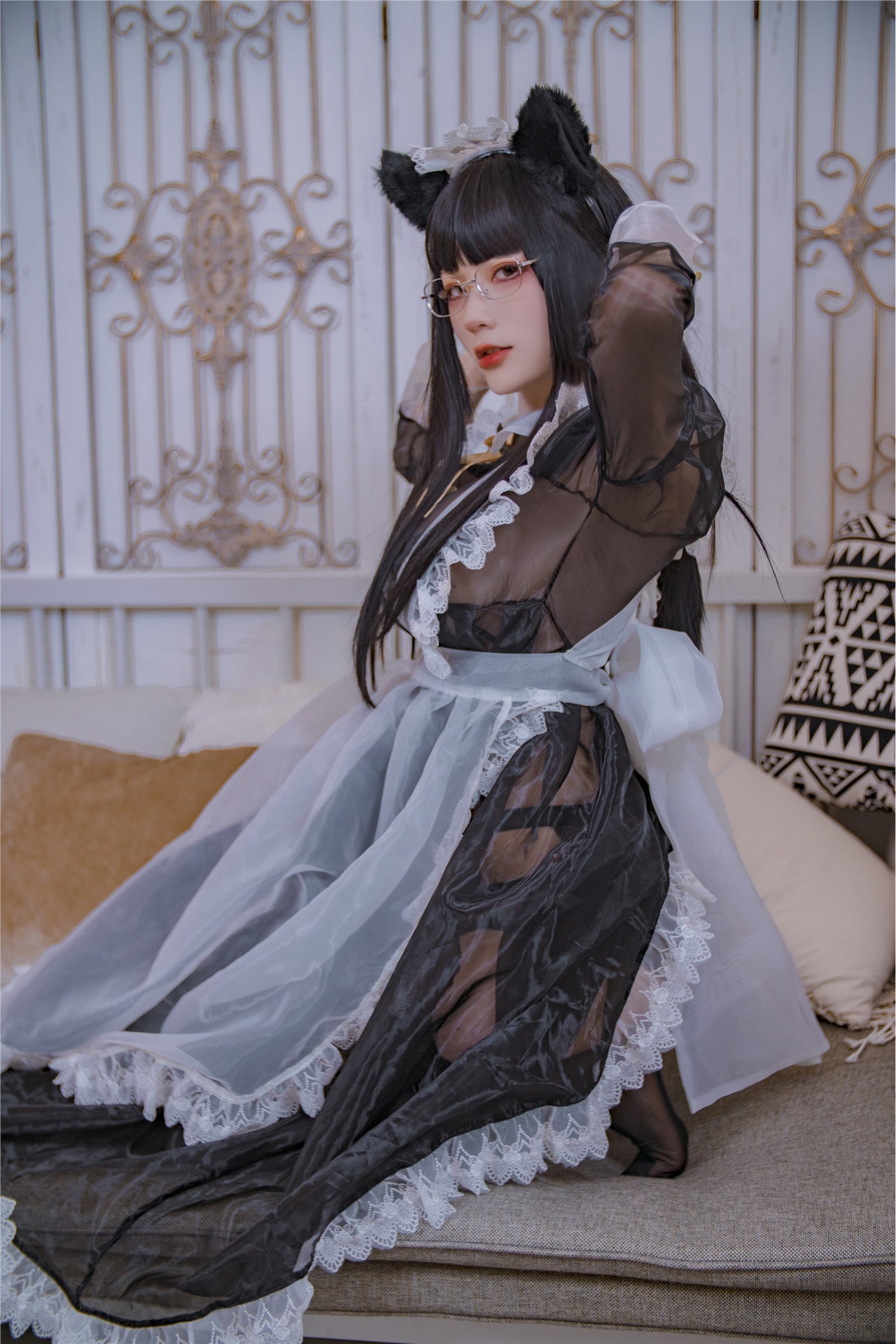 Cosplay cheese Wii - black transparent maid(15)