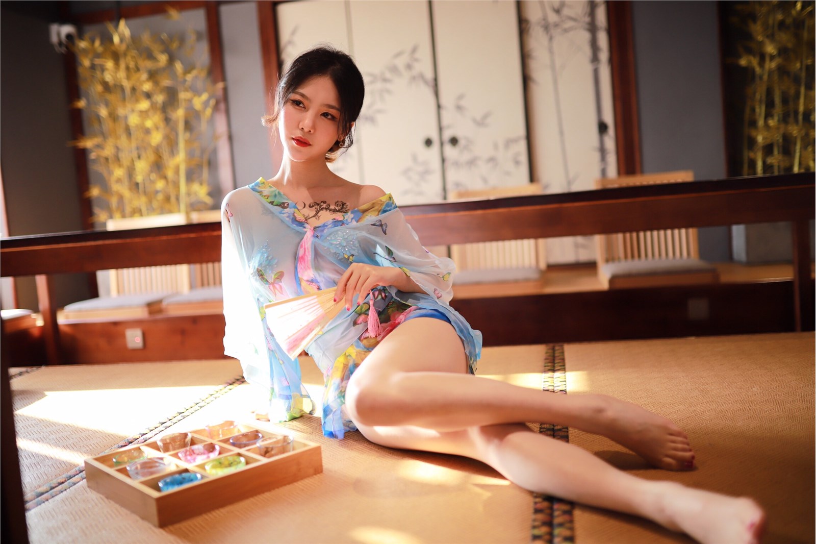 Dianniang Lishi water blue kimono(10)