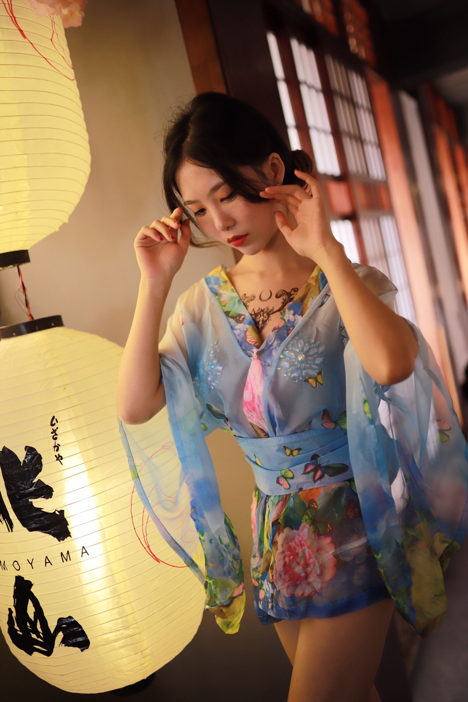 Dianniang Lishi water blue kimono(12)