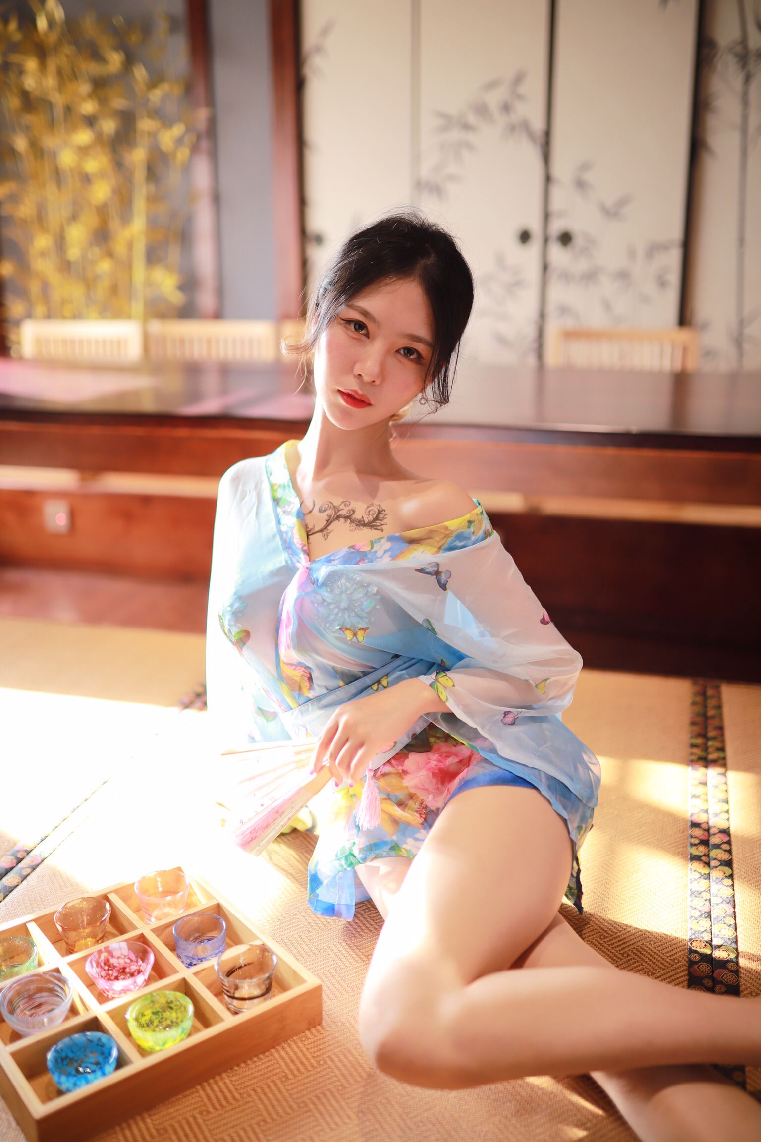 Dianniang Lishi water blue kimono(28)