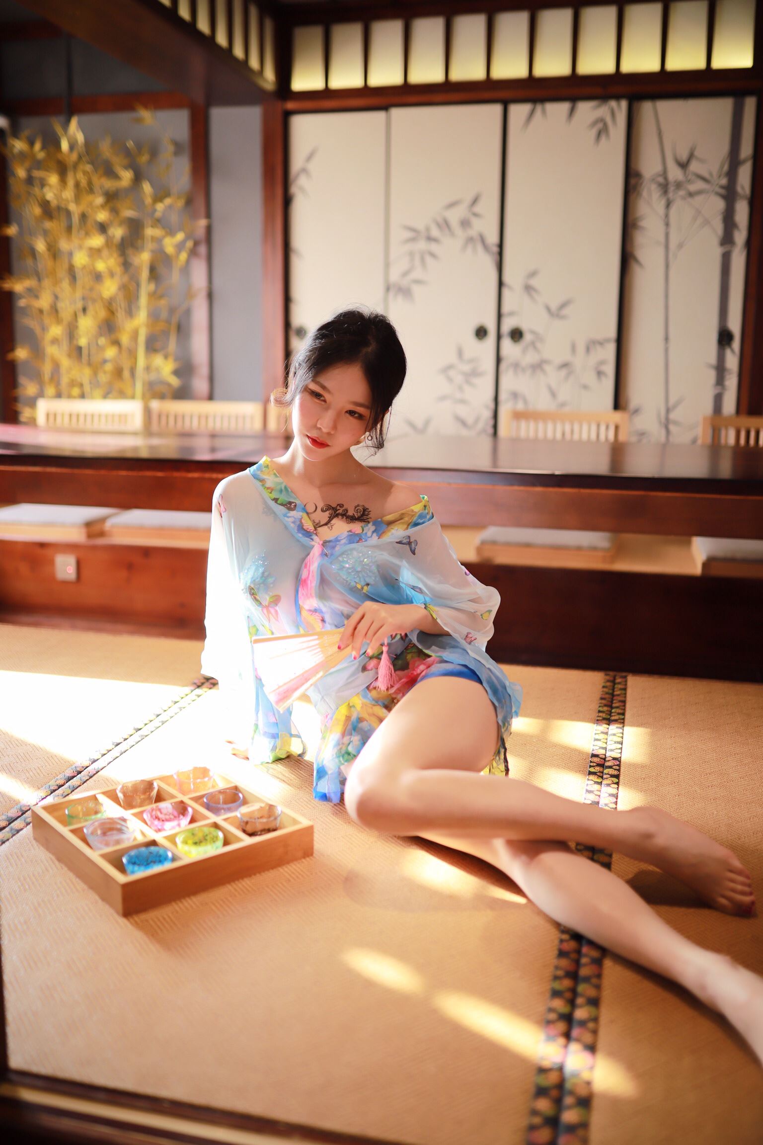 Dianniang Lishi water blue kimono(5)