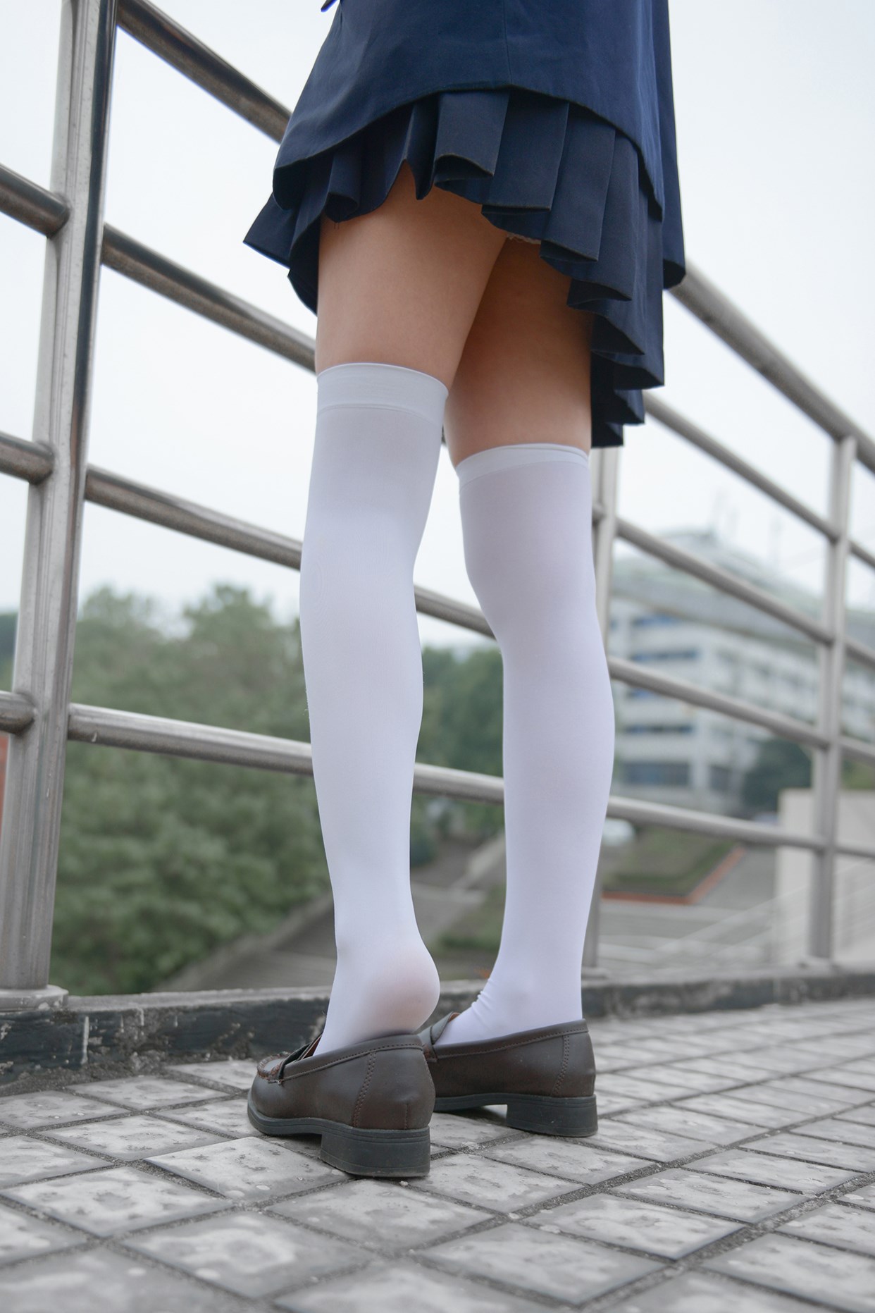 Rabbit playing with the knee socks girl on the rooftop(33)