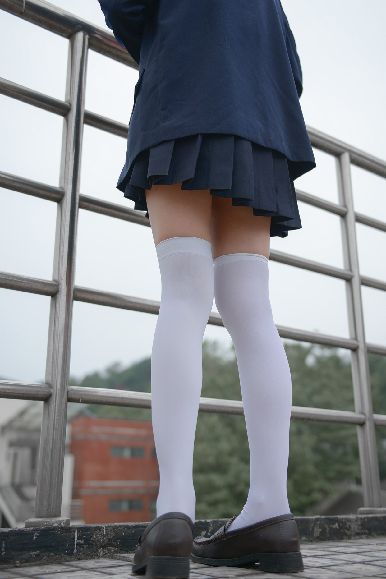 Rabbit playing with the knee socks girl on the rooftop(43)