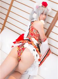 女孩打扮成可爱的狼 Inubashiri Ero-Cosplay开玩笑地好色(40)