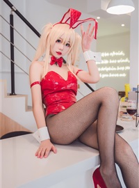 cosplay 喵糖映画 VOL.021 黑网袜红色兔女郎